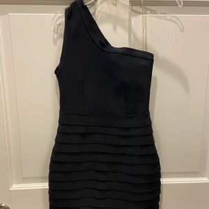 Wow Couture Designer Black One Shoulder dress s